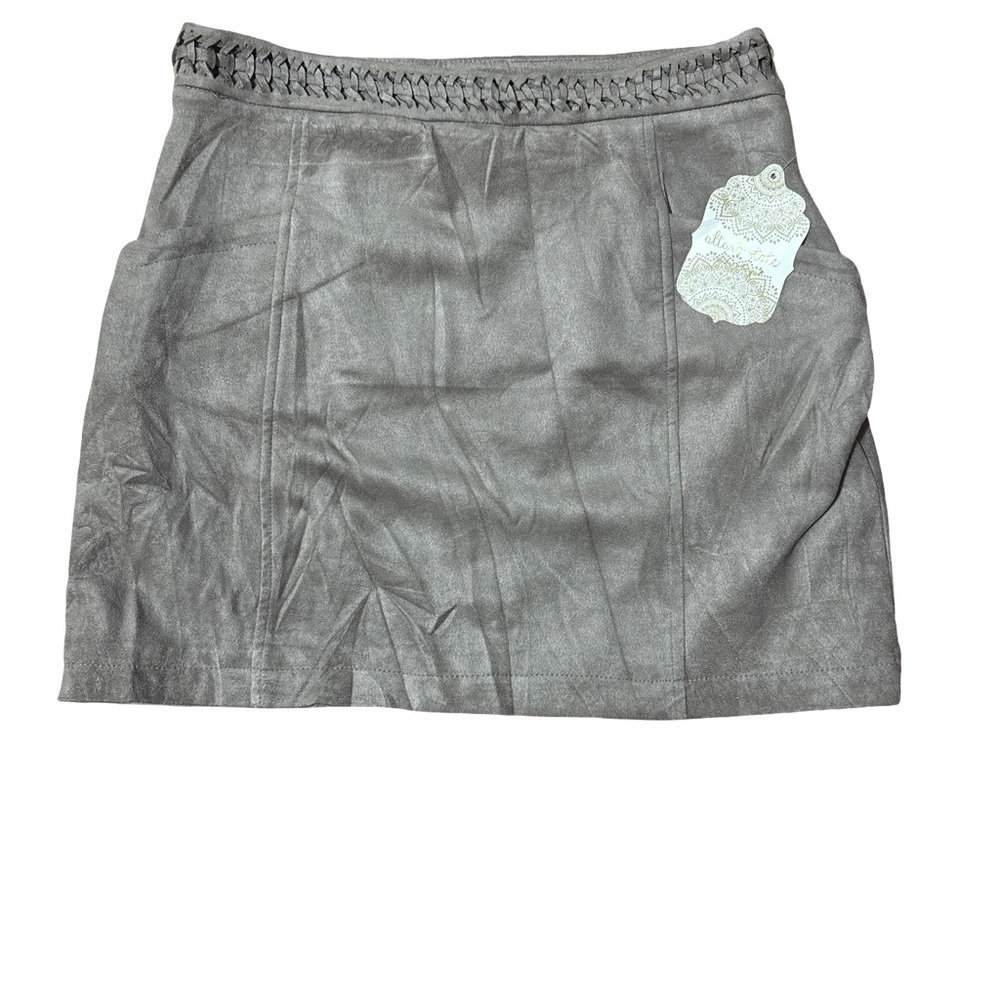 Altar'd State Faux Suede Mini Skirt Brown